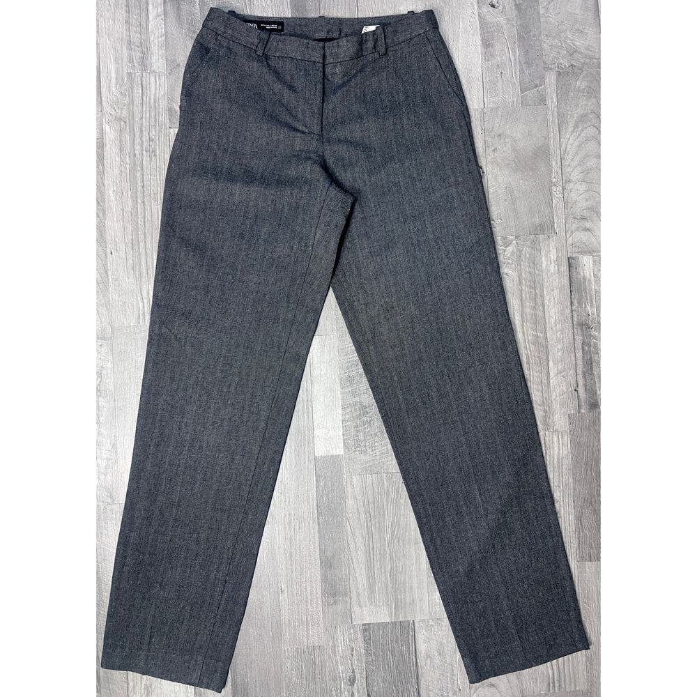 ZARA Dress Pants Women Small Gray Straight Leg Work Office Career Trousers - Picture 1 of 8